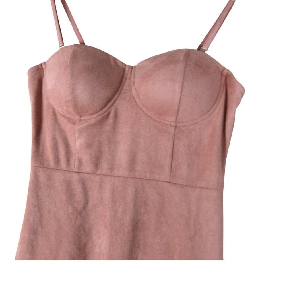 NWT Guess Strapless Rosette Mini Dress XS Faux Suede Bustier Coquette Y2K Party - Picture 4 of 9